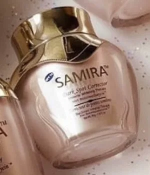 Samira Dark Spot Corrector jar with gold lid